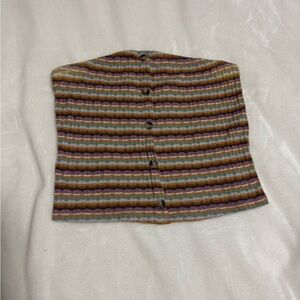 Striped Button-Up Tube Top